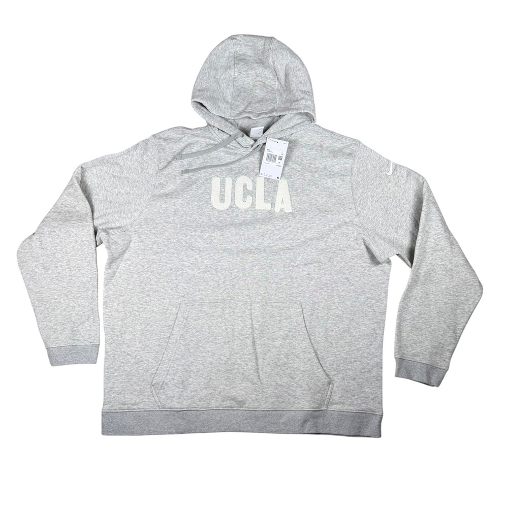Nike UCLA Bruins Hoodie Mens 3XL Grey Chenille Patch Pullover DM1502-050 NEW